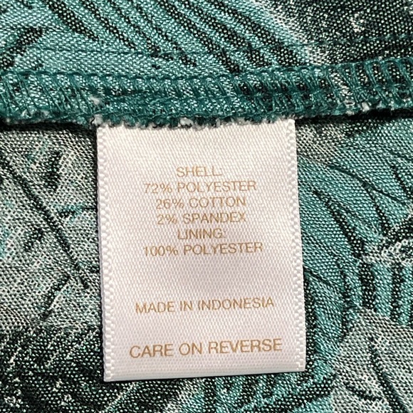 Eva Mendes Del Mar Jacquard Strapless Dress Pockets Green Palms Leaf Tropical - Picture 9 of 13